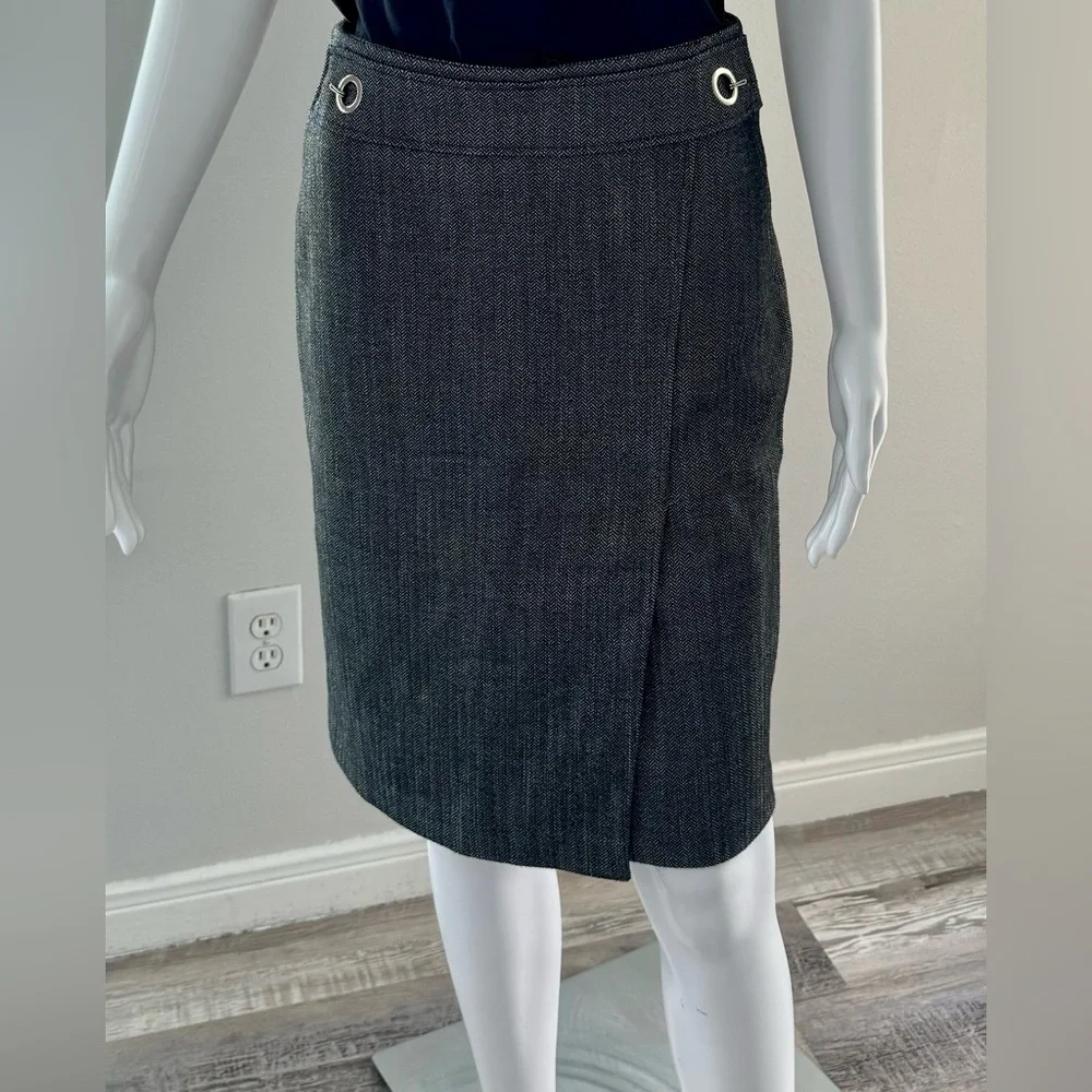NWT H&M Pencil Skirt Women 4 Black Gray Knee Length Office Career Academia - Picture 5 of 13